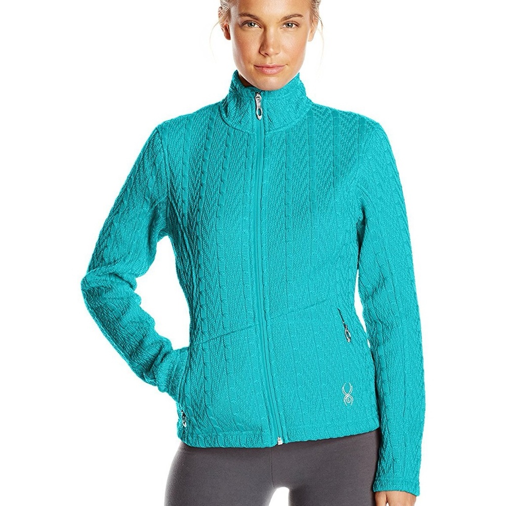 Spyder Major Cable Stryke Jacket Turquoise Blue Small Ski Winter